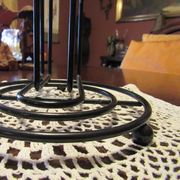 ▪️🖤▪️Fabulous Art Deco Style Onyx Black Powder Coated Enamel Paper Towel Holder - Picture 9 of 12